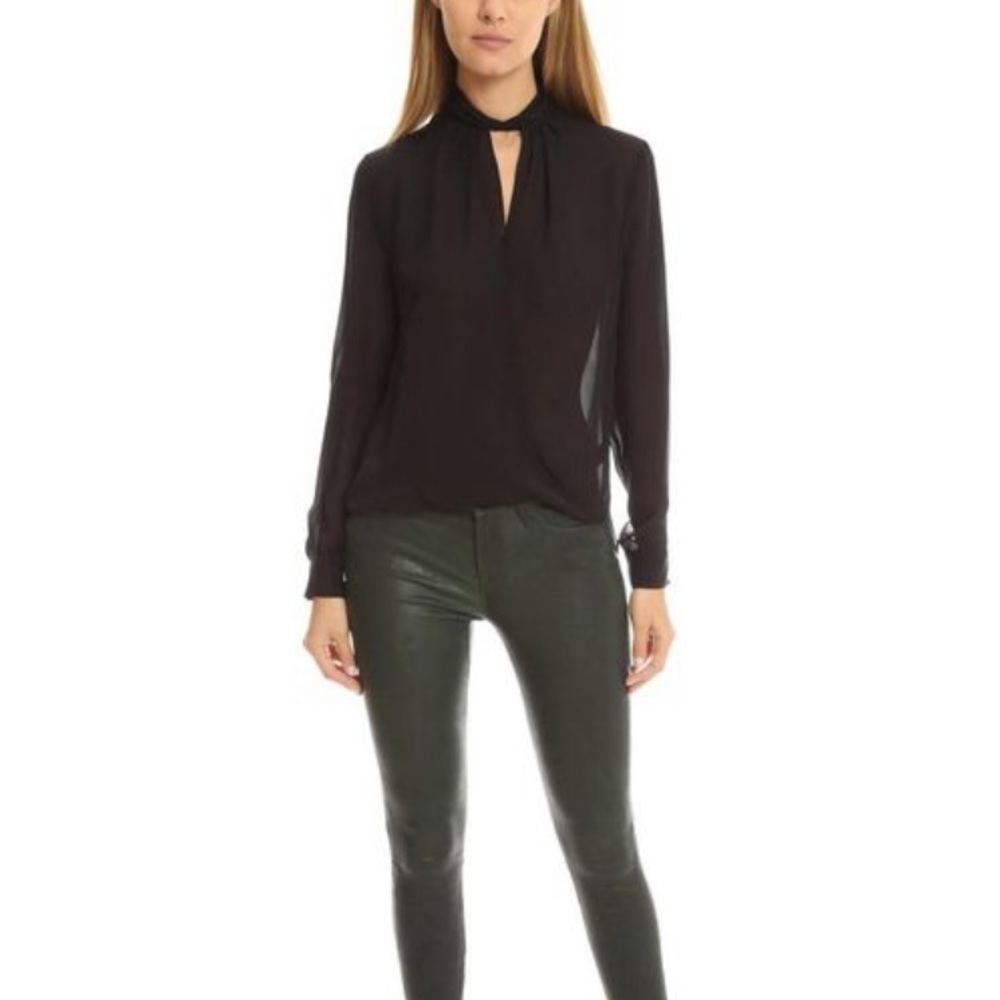 L’AGENCE Kendra Knot Collar Blouse